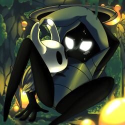 atmospheric bugs cute hollow_knight sfw the_knight_(hollow_knight) tiso_(hollow_knight) wholesome