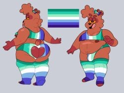 1boy 1male anthro anthro_only anukkyt ass_window barely_clothed bottom_(anukkyt) bowtie_on_head bulge bulge_under_clothes butt_window character_sheet chubby chubby_anthro chubby_belly chubby_cheeks chubby_male fat fat_ass fat_butt fat_man furry furry_ass furry_male furry_only gay gay_male gay_pride gay_pride_colors heart heart_symbol looking_at_viewer looking_back looking_back_at_viewer male male_focus male_only oc open_underwear original_character original_characters partially_clothed partially_clothed_anthro partially_clothed_male pride pride_color_accessory pride_color_clothing pride_color_flag pride_color_underwear pride_colors pride_flag pride_month showing showing_ass showing_off showing_off_ass solo solo_anthro solo_focus solo_male thigh_highs thighhighs thighs