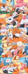 anal anal_sex arcanine balls blush closed_eyes comic cute_fangs eevee face_fucking fangs fellatio femboy femboy_on_male feral feral_on_feral feral_penetrated feral_penetrating feral_penetrating_feral fur genitals group group_sex growlithe knot male male/male male_penetrated male_penetrating male_penetrating_male nikkibunn nintendo oral oral_penetration penetration penile penis pokemon pokemon_(species) sex size_difference sky small_dom_big_sub teeth threesome video_games