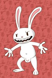 anthro balls barefoot flaccid happy krokodos lagomorph looking_at_viewer male male_only mammal max_(sam_and_max) naughty_face nude open_mouth penis presenting rabbit sam_and_max small small_penis smile solo standing toony