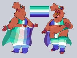 1boy 1male anthro anthro_only anthrofied anukkyt ass_window barely_clothed bottom_(anukkyt) bowtie_on_head bulge bulge_under_clothes butt_window cape character_sheet chubby chubby_anthro chubby_belly chubby_cheeks chubby_male fat fat_ass fat_butt fat_man furry furry_ass furry_male furry_only gay gay_male gay_pride gay_pride_colors heart heart_symbol looking_at_viewer looking_back looking_back_at_viewer male male_focus male_only oc open_underwear original_character original_characters partially_clothed partially_clothed_anthro partially_clothed_male pride pride_color_accessory pride_color_clothing pride_color_flag pride_color_underwear pride_colors pride_flag pride_month see-through see-through_cape see_through see_through_cape showing showing_ass showing_off showing_off_ass solo solo_anthro solo_focus solo_male thigh_highs thighhighs thighs