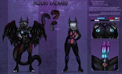 1futa 2016 anthro bat big_breasts black_claws black_fur black_wings blue_nipples breasts claws cyan_penis diphallia diphallism eliana-asato feathers futanari grey_hair hair herm horn intersex long_hair mammal mizuki_raenard model_sheet multi_penis multi_wing nipple_piercing nipples nude penis piercing purple_eyes pussy simple_background solo standing tattoo tentacle wings