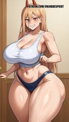 1girls ai_generated breasts bright chainsaw_man eyes female hips huge light light-skinned mature milf mother power_(chainsaw_man) self_upload single skin smile thick thighs unjobdespiert warm wide