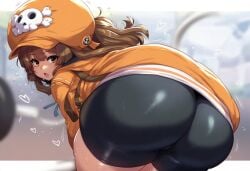 1girls 2d ai_generated arc_system_works ass ass_focus back_view bending_over bent_forward big_ass brown_eyes brown_hair clothed clothed_female dat_ass fat_ass female gloves guilty_gear hat heart heavenly_ass hips hoodie huge_ass large_ass long_hair looking_at_viewer looking_back looking_back_at_viewer may_(guilty_gear) mochipawg open_mouth shorts solo source standing surprised sweat sweating sweaty thick_thighs thighs wide_hips