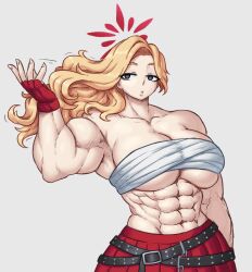 abs akemi_(blue_archive) blue_archive huge_breasts muscular_female sheepapp