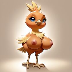 ai_generated big_breasts extnctionist pokemon pokemon_(species) pony_diffusion_xl torchic