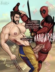 abs anal anal_sex ass balls bara big_ass big_pecs big_penis clothing deadpool deadpool_&_wolverine_(2024) gay hairy hairy_chest logan_(x-men) marvel masked masked_male muscular muscular_male nipples pecs penetration penis_in_ass rafael_alencar_and_johnny_rapid_prison_shower_pose ripped_clothing thick_thighs tight_clothing veiny_penis wade_wilson wolverine_(x-men) x-men yaoi yoruunsfw