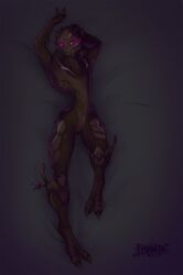 alien female feranta mass_effect pose purple_eyes pussy turian video_games