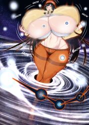 1girls astronomical_hyper big_ass big_breasts breasts_bigger_than_head breasts_bigger_than_torso enormous_breasts giantess growth happy huge_breasts hyper hyper_breasts noikaisyu planetary_macro tagme thick_thighs universe