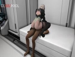 1boy 1girls 3d 3d_animation android animated big_ass blindfold cowgirl_position dark-skinned_male dark_skin high_heels interracial light-skinned_female light_skin longer_than_30_seconds male/female moaning nier nier:_automata rated_l riding_penis robot sex shorter_than_one_minute sound straight tagme vaginal_penetration video white_hair yorha_2b yorha_9s