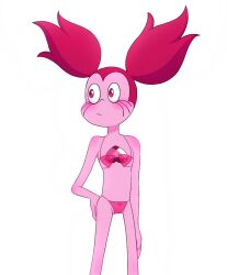 accurate_art_style alien alien_girl alien_humanoid bikini blush censored cheek_markings color colored cute cute_face digital_media_(artwork) featureless_breasts featureless_chest featureless_crotch female female_focus female_only flat_chest flat_chested gem gem_(species) half_naked lack_of_genitals magenta_eyes magenta_hair markings naked_female no_breasts no_genitals no_nipples no_pussy noodle_arms noodle_legs nude_female pink_body pink_eyes pink_hair pink_skin red_bikini red_eyes red_hair red_lingerie rubberhose see-through see-through_clothing see-through_swimsuit slim solo solo_female solo_focus spinel_(steven_universe) standing steven_universe stretchy swimsuit twintails white_background