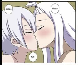 blush closed_eyes doujinshi fairy_tail incest kissing lisanna_strauss mirajane_strauss raiha sisters white_hair yuri