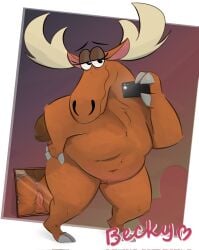 2023 anthro anthro_only antlers anus ass becky_the_moose_(johnny_bravo) bedroom_eyes breasts brown_body brown_fur butt_grab cartoon_network character_name cloven_hooves deer electronics featureless_breasts female fur genitals half-closed_eyes hand_on_butt heart hi_res holding_object holding_phone honeymono hooves horn johnny_bravo_(series) looking_at_viewer mammal moose narrowed_eyes new_world_deer nipples nude nude_female phone pussy rasied_tail seductive selfie slightly_chubby smile smiling_at_viewer solo spread_butt spreading text