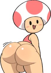 1boy 2022 ass balls big_ass big_balls black_eyes blush dat_ass fat_ass femboy happy hat light_skin looking_at_viewer looking_back male male_only mario_(series) mob_face nude open_mouth practically_nude shaking shaking_butt shiny_ass shiny_skin simple_background smile solo standing testicles toad_(mario) twerking vest vilepluff white_background