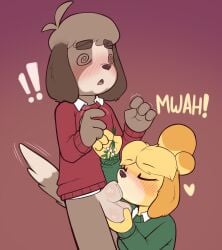 absurd_res animal_crossing animal_genitalia anthro balls blush brother brother_and_sister canid canine canis clothing deepthroat digby_(animal_crossing) domestic_dog duo female fully_sheathed furry genitals hand_on_balls heart hi_res incest isabelle_(animal_crossing) kissing male male/female mammal mistletoe nintendo onomatopoeia penis penis_kissing plant porldraws sheath sheath_kiss shih_tzu sibling simple_background sister_ sound_effects sweater text topwear toy_dog twincest twins