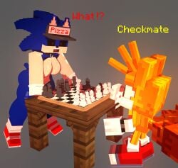 3d 3d_(artwork) big_breasts blue_body blue_fur blue_hair blueblocky breasts chess choker curvy curvy_body curvy_female curvy_figure digital_media_(artwork) female genderswap_(mtf) hi_res horny_female looking_at_viewer mine-imator minecraft public_domain red_eyes rule_63 shadow smooth_skin sonic.exe sonic.exe_(character) sonic.exe_(series) sonic_(series) sonic_the_hedgehog sonic_the_hedgehog_(series) sonique.exe tails tails_the_fox thick_thighs thighs wide_hips yellow_body yellow_fur