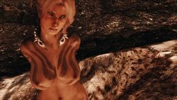 1girls 3d big_breasts blonde_hair body_paint bosmer breasts elf elf_ears elf_female female female_focus female_only naked naked_female nude nude_female paint_on_body skyrim tagme the_elder_scrolls wood_elf