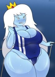 1girls adventure_time adventure_time:_fionna_&_cake alternate_version_available big_breasts blue-skinned_female blue_body blue_skin cartoon_network chubby chubby_female cleavage clothed clothing female female_focus female_only fionna_and_cake huge_breasts ice_queen_(adventure_time) long_hair mature mature_female plump swimsuit thick_thighs tight_clothing tight_swimsuit trenchgazer voluptuous voluptuous_female white_hair wide_hips