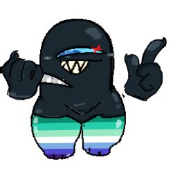 among_us among_us_black gay gay_flag knife non-human_body non-human_only shiny thick_thighs