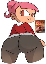 1girls 2022 animal_crossing animal_crossing_girl ass big_ass brown_eyes clothed dat_ass eyelashes female leggings light_skin looking_at_viewer looking_back mario_(series) mario_kart no_nose ponytail simple_background skirt smile vilepluff villager_(animal_crossing) white_background