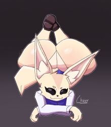 aggressive_retsuko animal_ears animal_tail big_ass big_breasts big_butt big_thighs big_titties breasts chuyy clothing curvaceous curvaceous_female curvaceous_figure curvy curvy_figure curvy_hips female female_focus female_only fenneko furry furry_female furry_only yellow_fur yellow_hair