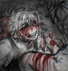 2boys broken_colors cum cum_drip cum_on_body cum_on_face cumshot cuts damon_(broken_colors) dominant dominant_male domination gay gay_domination gay_male gay_sex gore guro handjob heart-shaped_pupils licking licking_lips little_bunno male maledom malesub masochism masochist masturbating masturbating_other masturbation mc_(broken_colors) submissive submissive_male yaoi