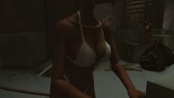 black_female black_hair black_skin breasts ebony female hitman hitman_blood_money io-interactive mask white_bikini