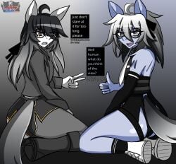 2025 2boys 2femboys a_mysterious_figure_(horse_race_tests) airiin220 ass ass_focus big_ass clothing cyberairiin_(airiin220) english_text femboy feminine_male furry furry_male furry_only girly glasses horse horse_race_tests horse_tail long_hair long_hair_male male male_only superstitional_realism text yaoi