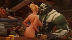 1girls 2boys 3d big_breasts big_penis blizzard_entertainment blonde_hair blood_elf female goblin goblin_(warcraft) green_skin handjob interspecies kissing light-skinned_female light_skin male morilymory nude orc orc_(warcraft) original_character rimming sarisia_sunfeast thick_thighs thighhighs voluptuous voluptuous_female warcraft wide_hips world_of_warcraft