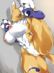 1girls digimon female fukuinu renamon solo solo_female tagme