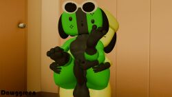 16:9 3d_(artwork) anal anal_sex animate_inanimate anthro ass balls canid canine dawggreen digital_media_(artwork) duo feet foot_focus full_nelson full_nelson_(legs_held) genitals hi_res male male/male mammal nintendo nintendo_switch nude penetration penis sex surprise switch_dog thick_thighs widescreen