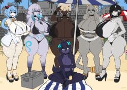 1boy5girls 2020s 2025 2d 2d_(artwork) abs anthro anthro_only areola areolae ass barely_clothed beach beige_fur big_ass big_breasts big_butt big_thighs bikini black_fur blue_hair bottom_heavy breasts child_bearing_hips cleavage clothing cooler curvy_body curvy_female curvy_figure dolly_(jiqqy) earrings ewe eyebrows eyelashes female female_focus furry furry_female furry_male furry_only ganyu_(genshin_impact) genshin_impact goat goth_(booruguru) hi_res high_heels highres hips hourglass_figure huge_breasts ice_cream imminent_sex kindred lamb_(league_of_legends) large_breasts larger_female league_of_legends mammal midriff navel nintendo nipple_bulge nipples pinup piper_perri_surrounded pokemon pokemon_(species) practically_nude pseudoregalia purple_fur sheep sheep_girl slim_waist smaller_male straight sunglasses sybil_(pseudoregalia) thick_thighs thighs toned_stomach top_heavy wide_hips wolf wooloo zak_(zak_hitsuji) zak_hitsuji