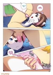 2boys 2femboys 2males all_fours ass balls bed bedroom best_friends big_butt bottomless boy boys brown_hair bubble_butt butt canine cock dick dyed_hair erect erect_cock erect_dick erect_penis erection femboy femboy_fox flirting fox fox_boy fox_ears fox_male fox_tail friends gay homosexual horns horny in_bed in_bedroom keiran_tracey keiran_tracey_(character) lick licking licking_cock licking_dick licking_penis lube lube_bottle male males milo_stefferson milo_stefferson_(character) on_all_four on_all_fours penis ram ram_horns roomates sheep sheep_boy tokifuji twink twinks
