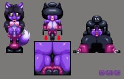 1futa 1girls big_ass big_breasts big_penis big_tail bimbo bimbo_futa close-up corruption exkrill female fox futanari hyper_breasts kuromaru_(mugen) lips m.u.g.e.n mind_break mind_control muscular muscular_legs nipples pixel_art project_x_love_potion_disaster slave sprite tentacle transformation transformation_sequence