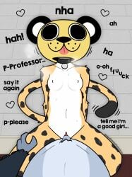 anthro apollo_(w4g4) avian beak bird breasts cheetah clothing collar dialogue duo english_text erection felid feline female female_penetrated first_person_view fur genitals good_girl hi_res male male/female male_penetrating male_penetrating_female male_pov mammal markings mascot_costume mask mask_only moan nipples nude opie_(sleepysheepy17) penetration penile penile_penetration penis_in_vagina professor sex sleepysheepy17 small_breasts spots spotted_body spotted_fur tail teacher text topwear unprofessional_behavior vaginal_penetration vaginal_penetration vulva wearing_mask yellow_body yellow_eyes yellow_fur