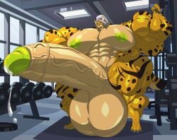 bodybuilder cerulien47 cum cumming furry hyper hyper_cock hyper_genitalia hyper_muscles hyper_penis male male_only muscles muscular muscular_arms muscular_male muscular_thighs