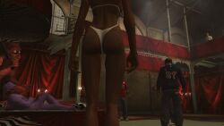ass black_female black_hair black_skin dark-skinned_male ebony female gangster hitman hitman_blood_money io-interactive male pimp white_bikini