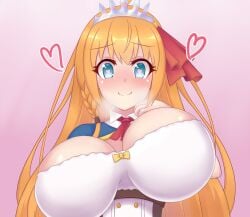 areola_slip breasts female heart-shaped_pupils looking_at_viewer pecorine pecorine_(princess_connect!) princess_connect! tagu_hblabe textless