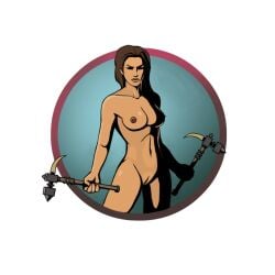 1girls accurate_art_style brown_hair dark-skinned_female dual_wielding female gypsy_(sf2) hammer long_hair mti nekki nude_edit png png_file shadow_fight shadow_fight_2 tagme third-party_edit transparent_background