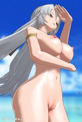3d 3d_(artwork) beach big_breasts nude_female solo waifupoly yixuan_(zenless_zone_zero) zenless_zone_zero