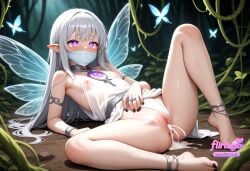 after_sex ai_assisted ai_generated animal anklet aqua_nails bangs bare_legs bare_shoulders barefoot black_nails blue_butterfly blue_nails blush bracelet breasts bug butterfly butterfly_hair_ornament butterfly_on_hand butterfly_wings clothing_aside cum cum_in_pussy cum_on_body cumdrip dragonfly dress fairy fairy_wings feet female flirtzy.ai forest glowing_butterfly grass insect_wings jewelry long_hair nail_polish nature nipples no_panties on_back on_grass outdoors plant pointy_ears purple_eyes purple_nails pussy pussy_juice silver_hair sleeveless small_breasts solo spread_legs sweat toenail_polish tree white_butterfly white_dress wings yellow_butterfly