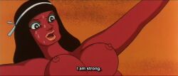 big_breasts cleopatra_(1970) egyptian_female english_text libya_(character) nude osamu_tezuka_works sweatdrop topless