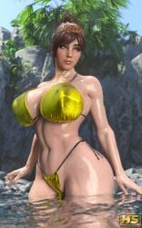 1girls 2025 3d 3d_(artwork) artist_logo artist_signature big_breasts bikini breasts breasts brown_hair busty capcom cleavage color colored curvaceous curves curvy curvy_body curvy_female curvy_figure curvy_hips full_color hagiwara_studio huge_breasts large_breasts light-skinned_female light_skin monster_hunter monster_hunter_world naughty seductive the_handler titties video_game video_game_character video_game_franchise video_games wet wet_body
