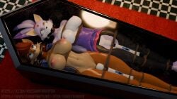 2girls 3d 3d_model 3d_render archie_comics blaze_the_cat blender breasts chipmunk coffin feline female magic_wand mobian nipples nude rope sally_acorn sega sex_toy sonic_the_hedgehog_(archie) sonic_the_hedgehog_(comics) sonic_the_hedgehog_(series) squirrel sweet_hunter tied