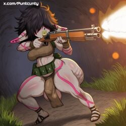 ai_assisted ai_generated bimblin_crackshot breasts cellulite dumptruck_ass eyeless fantasy futa_only futanari gigantic_ass glowing_markings goblin goblin_female goblin_futa greyscaler hair_over_eyes holding_weapon huge_ass huge_balls huge_cock hyper_lips pink_markings purple_body purple_skin shotgun solo solo_futa thick_lips tribal tribal_markings world_of_lust:_the_spire