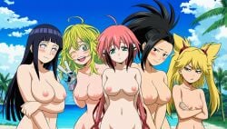 2d 5girls :o adorable ai_assisted ai_generated anime anime_style annoyed arms_behind_back aroused beach big_breasts black_eyes black_hair bleach blonde_hair blue_eyes blush boku_no_hero_academia burn_the_witch byakugan closed_mouth clouds completely_naked completely_naked_female completely_nude completely_nude_female crossed_arms cute day enjoying execro expressionless female frown furrowed_brow gloves green_eyes green_hair hagakure_tooru hagakure_tooru_(visible) half-closed_eyes hand_on_own_arm harem head_tilt headwear hi_res highres hyuuga_hinata ikaros large_breasts leaning_to_the_side long_hair looking_at_viewer medium_breasts medium_hair momo_yaoyorozu my_hero_academia naked naked_female naruto naruto_(series) naruto_shippuden ninny_spangcole novelai nude nude_female open_mouth outdoors palm_trees pink_eyes pink_hair pink_nipples pony_tail sea side_by_side sky small_breasts smile soft_breasts sora_no_otoshimono standing straight_hair teeth tooru_hagakure tsundere twintails uncensored v_sign wink winking_at_viewer yaoyorozu_momo