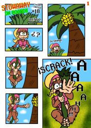 1girls babyyorokobi banana breasts comic comic_page dixie_kong donkey_kong_(series) donkey_kong_country female furry haplorhine monkey monkey_girl primate shortstack