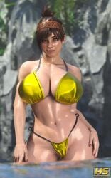 1girls 2025 3d 3d_(artwork) artist_logo artist_signature big_breasts bikini breasts brown_hair busty capcom cleavage color colored curvaceous curves curvy curvy_body curvy_female curvy_figure curvy_hips full_color hagiwara_studio huge_breasts large_breasts light-skinned_female light_skin monster_hunter monster_hunter_world naughty seductive the_handler titties video_game video_game_character video_game_franchise video_games wet wet_body