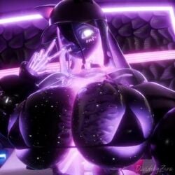 1girls animated areolae big_areola big_breasts bikini_top blinking bom39 breast_focus breasts breasts_bigger_than_head collar dividebyzero erect_nipples erect_nipples_under_clothes female female_only glowing glowing_areola glowing_body hat huge_breasts male music neckwear nipples one_eye_closed peace_sign pur_slime(bom39) see-through_body slime_girl solo solo_male sound tagme video visible_skeleton vrchat vrchat_avatar white_eyes