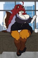 big_breasts breasts cleavage female furry huge_breasts maple_(mexifurfoof) mexifurfoof tagme thick_thighs wide_hips